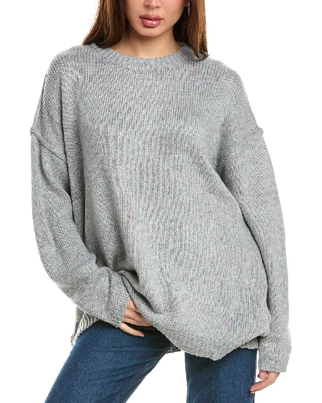 Labiz Oversized Wool-Blend SweaterEmbellished Knit Tops