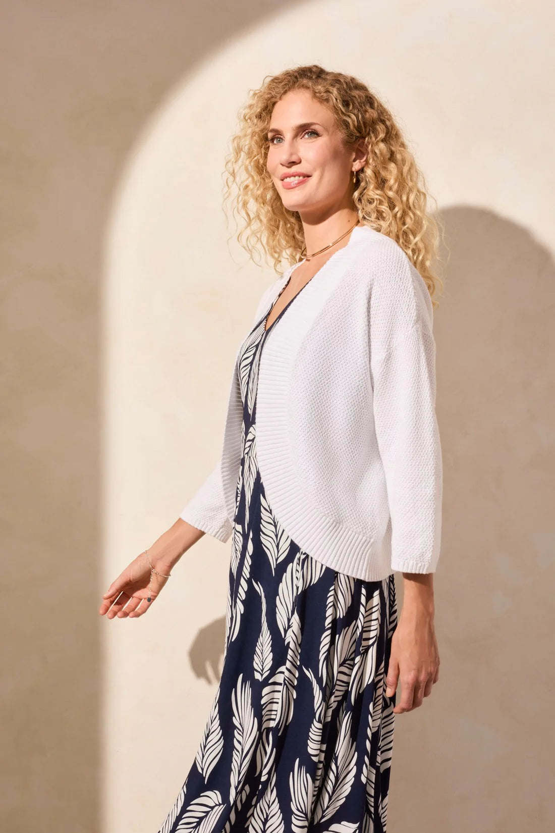 Lounge cardiganCotton Curved-Hem Cocoon Cardigan