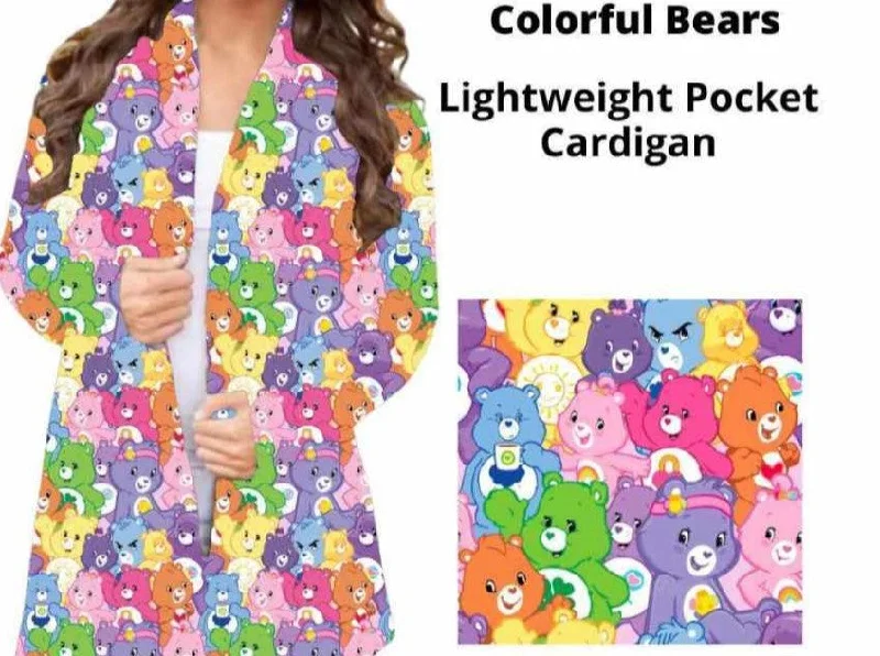 Budget cardiganColorful Car Bear Lightweight Cardigan Layering Piece