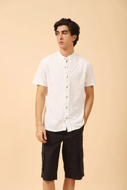 MANDARIN COLLAR BUTTON DOWN POLOHeavyweight polo shirt