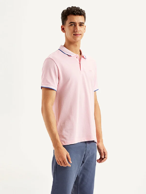 Men's Solid Slim Fit Polo T-ShirtUV-protection polo shirt