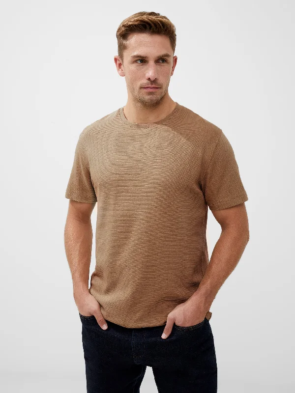 Hemp Short Sleeve TopsShort Sleeve Ottoman Texture T-Shirt