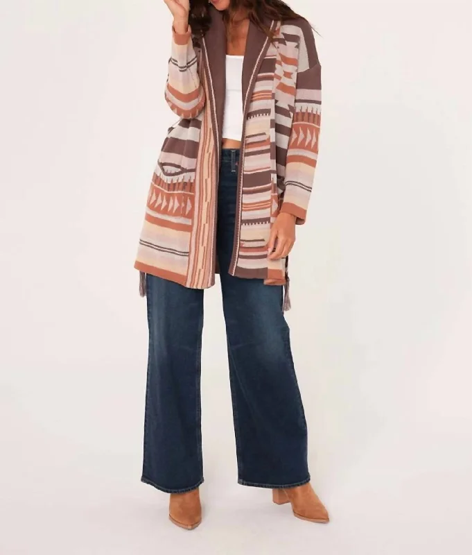 Boho cardiganHeritage Jacquard Wrap Cardigan In Aztec