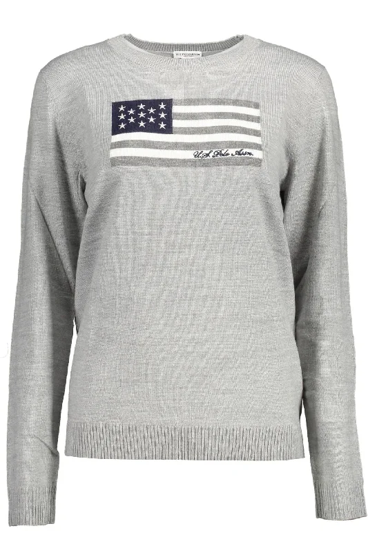 U.S. POLO ASSN. Chic  Crew Neck Embroide Women's SweaterBranded Knit Tops