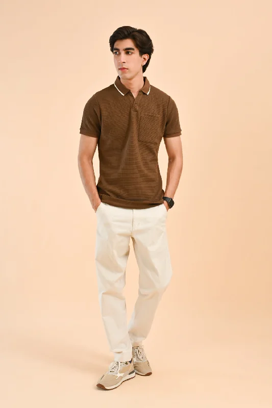 TEXTURED POLOMaternity polo shirt