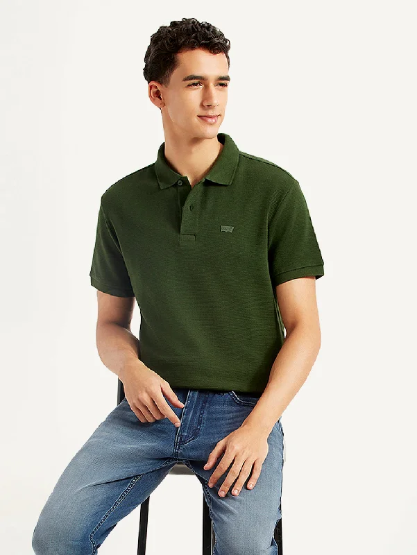 Men's Solid Slim Fit Polo T-shirtHeavyweight polo shirt