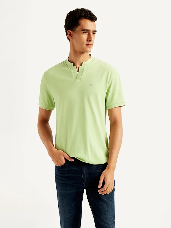 Men's Solid Slim Fit Polo T-shirtShort-sleeve polo shirt