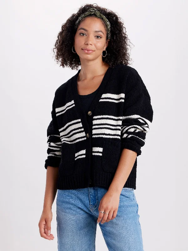 Anti-pill cardiganStonewall Stripe Chenille Cardigan