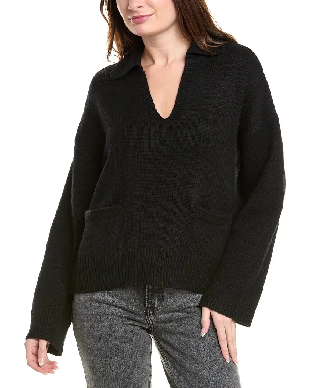 rag & bone Danica Wool & Cashmere-Blend Polo SweaterThermal Knit Tops