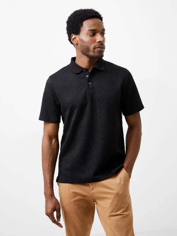 Camping Short Sleeve TopsJacquard Short Sleeve Polo Shirt    