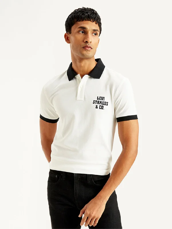 Men's Brand Logo Slim Fit Polo T-ShirtMesh polo shirt