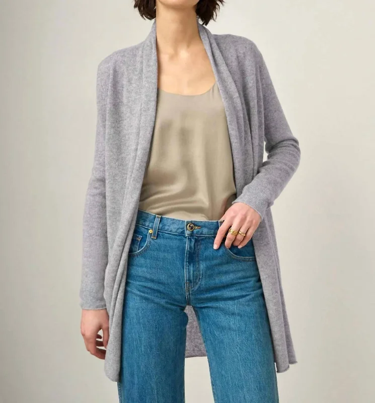 Unisex cardiganCashmere Trapeze Cardigan In Grey Heather