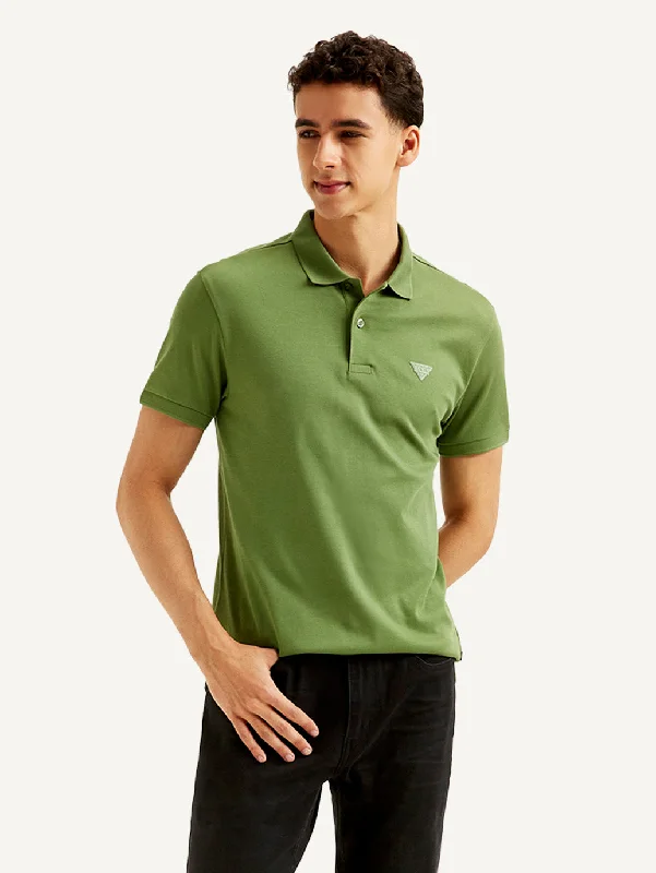 Men's Solid Slim Fit Polo T-shirtPadded polo shirt