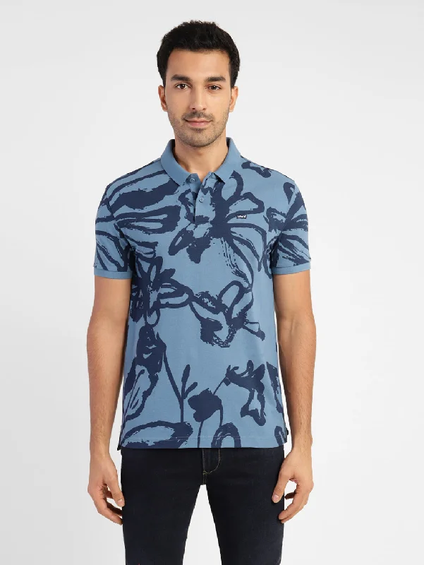 Men's Abstract Print Polo T-shirtCheckered polo shirt