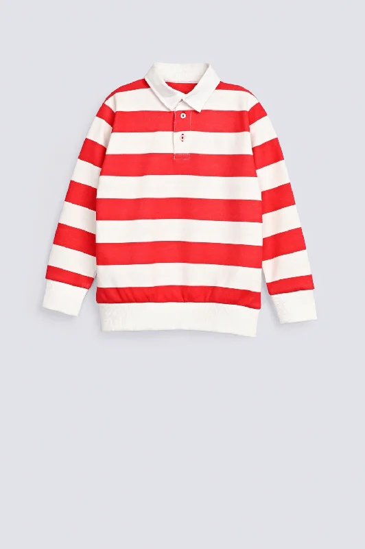 BOYS STRIPER POLO SWEATSHIRTPrinted polo shirt