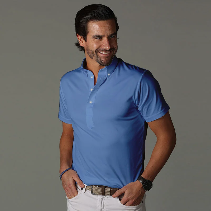 Oxford Button Down Collar Polo French BlueCropped polo shirt