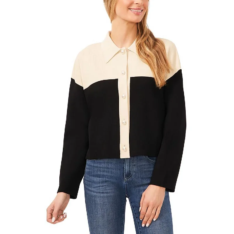 Womens Collar Jacket Button-UpPlush Knit Tops