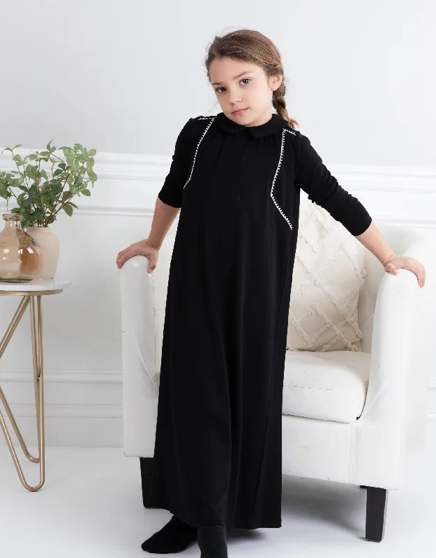 Girls Maxi Dress Shabbos Robe with Armhole Trim