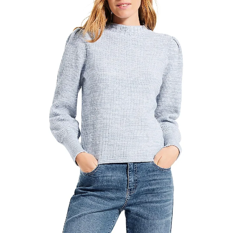 Womens Knit Long Sleeves Crewneck SweaterRibbed Knit Tops