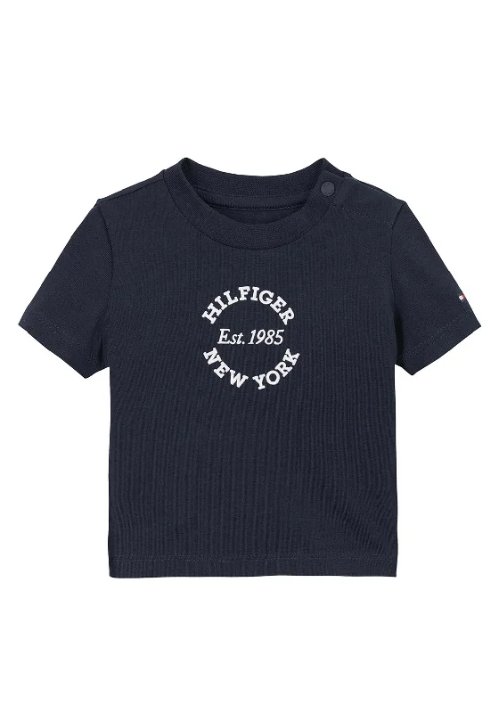 Reflective Short Sleeve TopsTommy Hilfiger Baby Boy Graphic Short Sleeve Tee, Navy