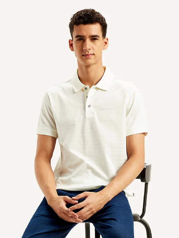 Men's Self Slim Fit Polo T-ShirtWool polo shirt