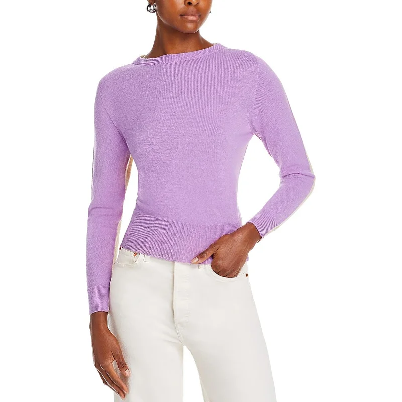 Womens Knit Long Sleeves Crewneck SweaterStatement Knit Tops