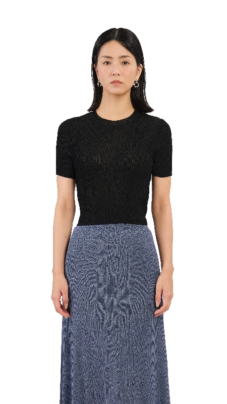 Short Sleeves Tie-Waist SweaterFormal Knit Tops