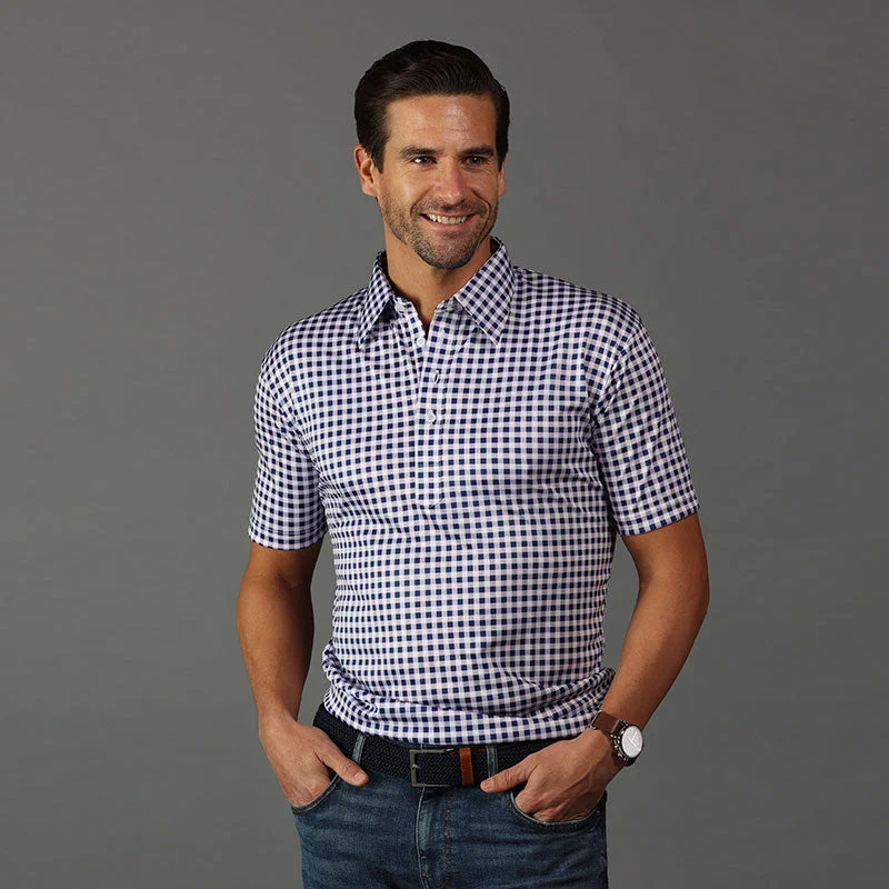 The Original Dress Collar Polo™ Navy Gingham