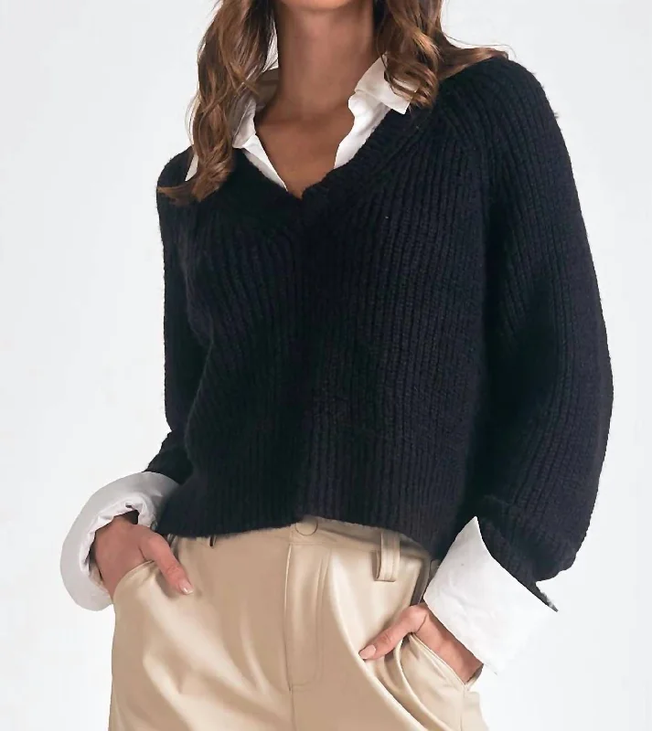 Kasha Sweater In BlackBamboo Knit Tops