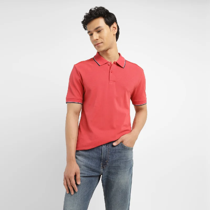 Men's Solid Slim Fit Polo T-shirtRaglan sleeve polo shirt