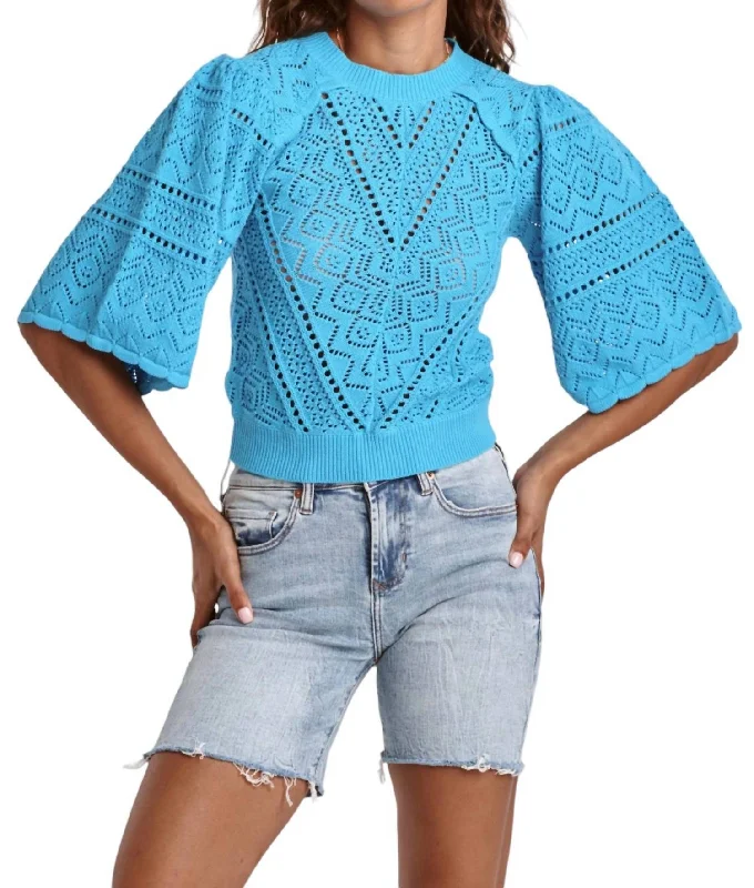 Bailey Sweater In TurquoiseSkateboard Knit Tops