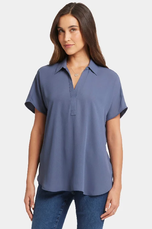 Crewneck Short Sleeve TopsBecky Short Sleeved Blouse - Cascade Lake