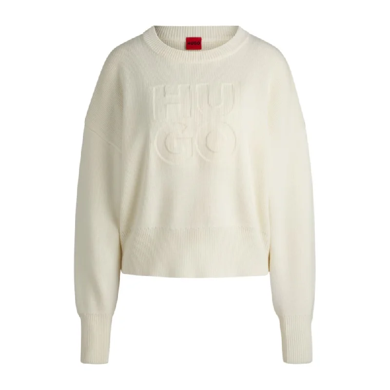 Relaxed-fit sweater with embossed logoSummer Knit Tops