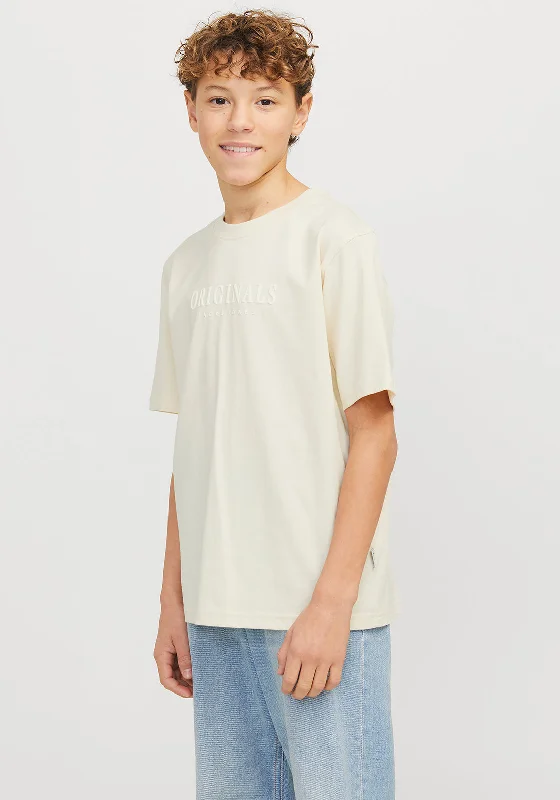 Fleece Short Sleeve TopsJack & Jones Boys Frederik Berg Short Sleeve Tee, Antique White