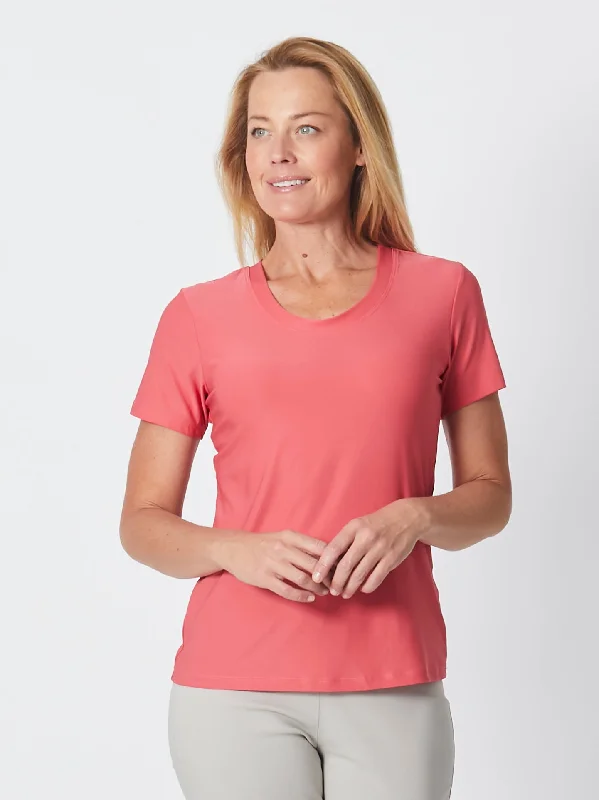 Minimalist Short Sleeve TopsTubular Short Sleeve Body Top - WATERMELON 10705-s