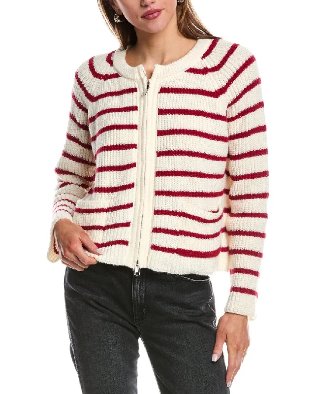 Party cardiganREVERIEE Striped Zip Cardigan