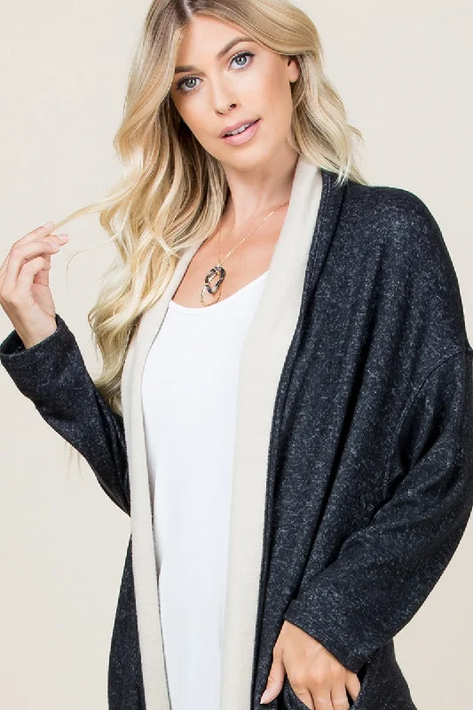 Sleep cardiganTwo Tone Cardigan - Black/Cream