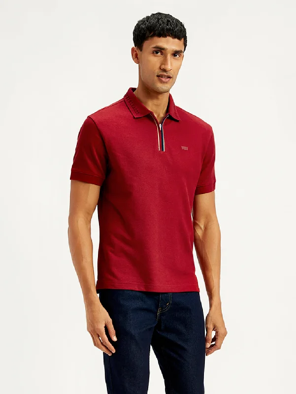 Men's Solid Slim Fit Polo T-ShirtThermal polo shirt