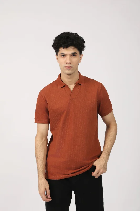 JOHNNY COLLAR TEXTURED POLODesigner polo shirt