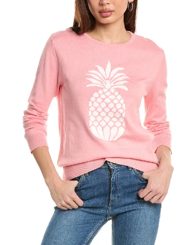 Hannah Rose Pineapple Intarsia Cashmere-Blend SweaterUrban Knit Tops