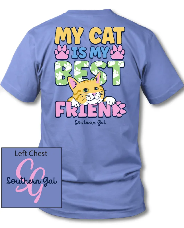 Hip-Hop Short Sleeve TopsSouthern Gal Cat Friend Short Sleeve Tee