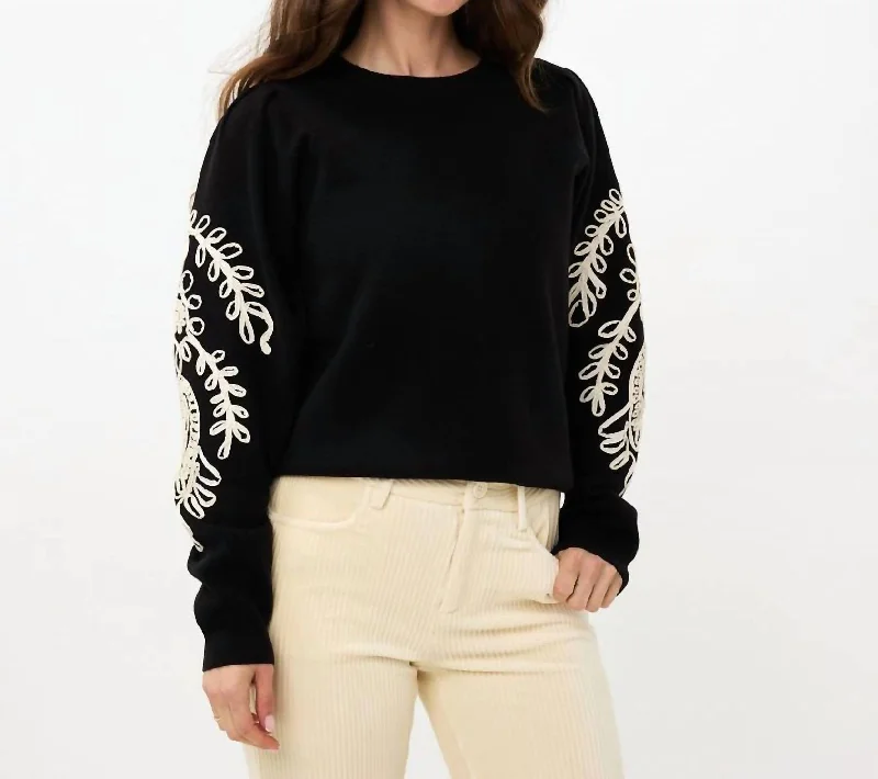 Michael Long Sleeves Sweater In BlackSkateboard Knit Tops