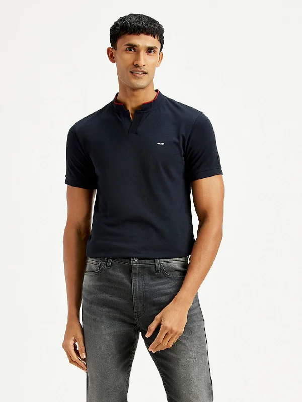 Men's Solid Slim Fit Polo T-ShirtSheer polo shirt