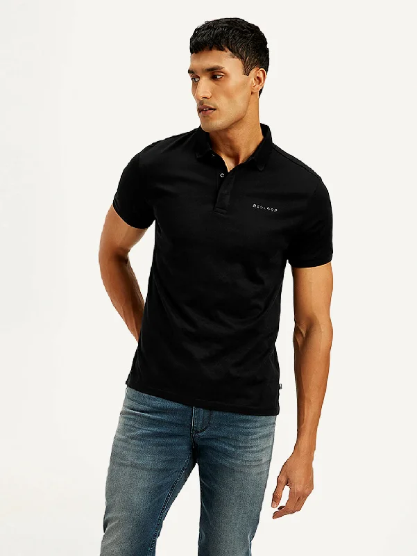 Men's Solid Slim Fit Polo T-shirtCompression polo shirt