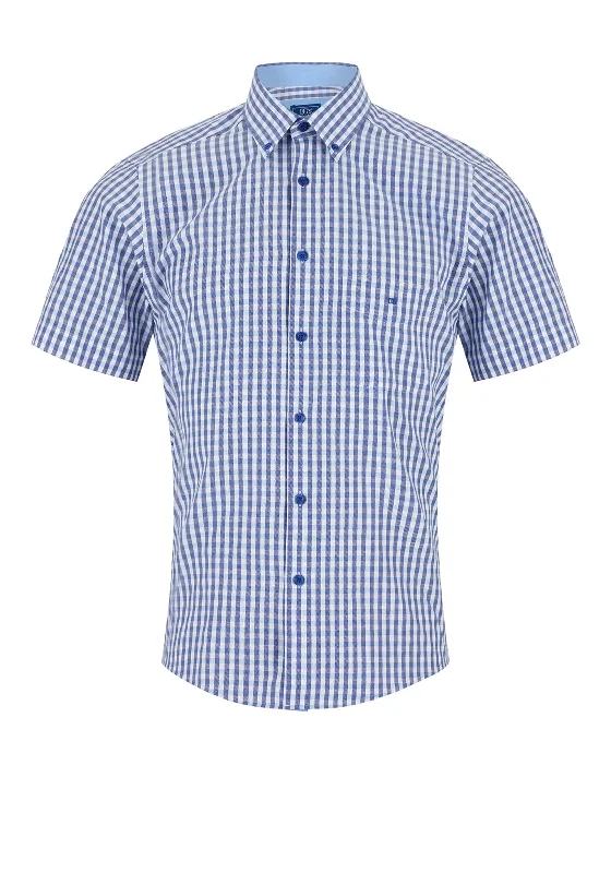 Graphic Short Sleeve TopsDaniel Grahame Ivano Check Short Sleeve Shirt, Blue Multi