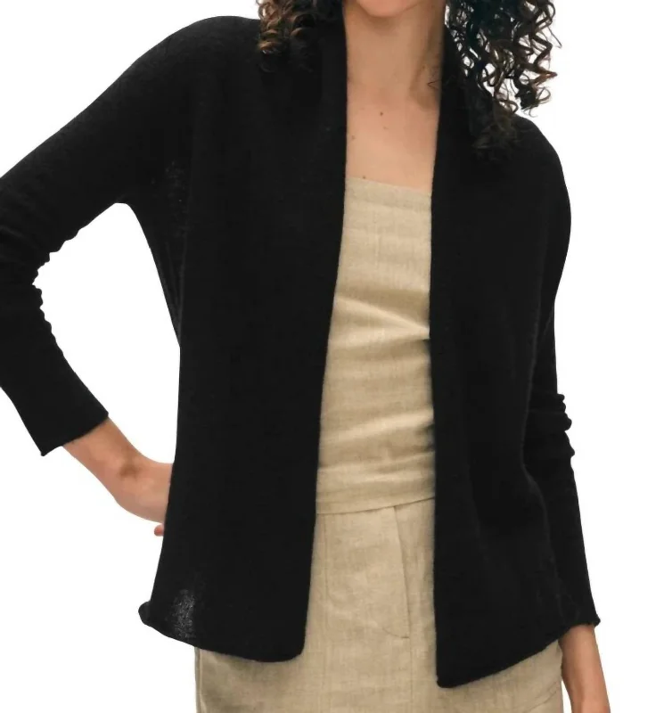 Light-reflective cardiganCashmere Mini Trapeze Cardigan In Black