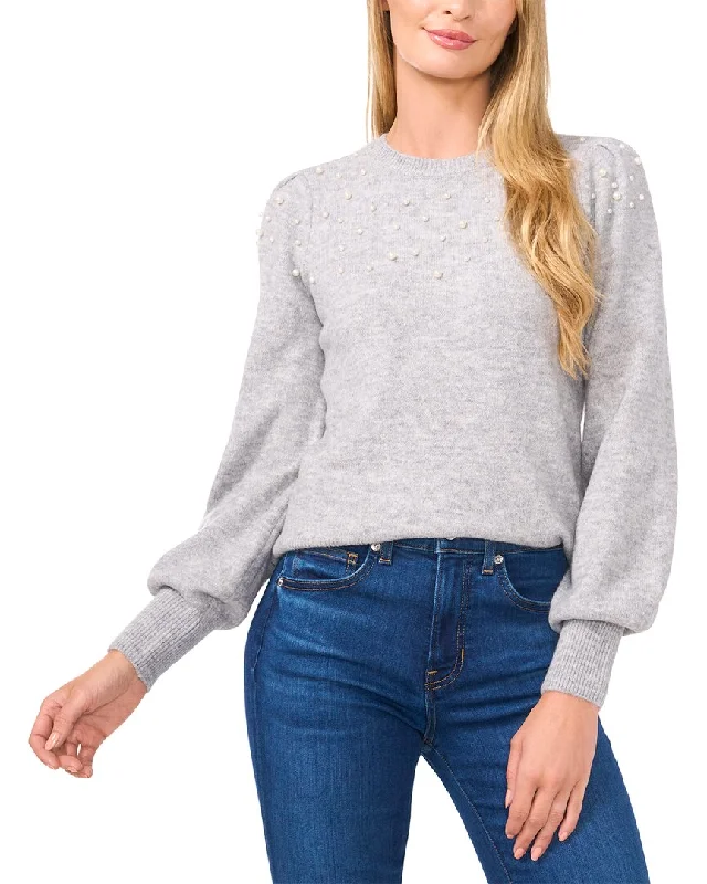 CeCe Scattered Pearl SweaterLayered Knit Tops