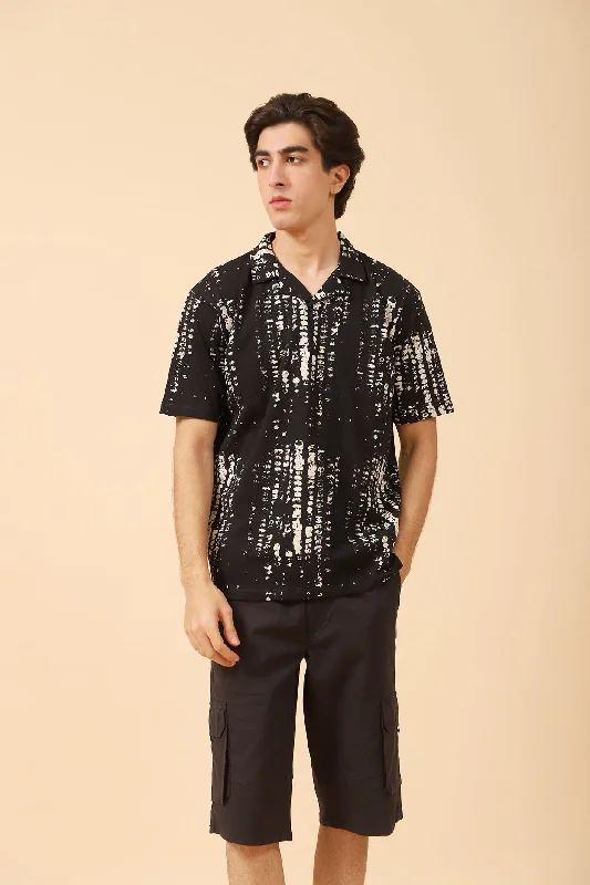 RESORT COLLAR PRINTED BAGGY FIT POLOReversible polo shirt