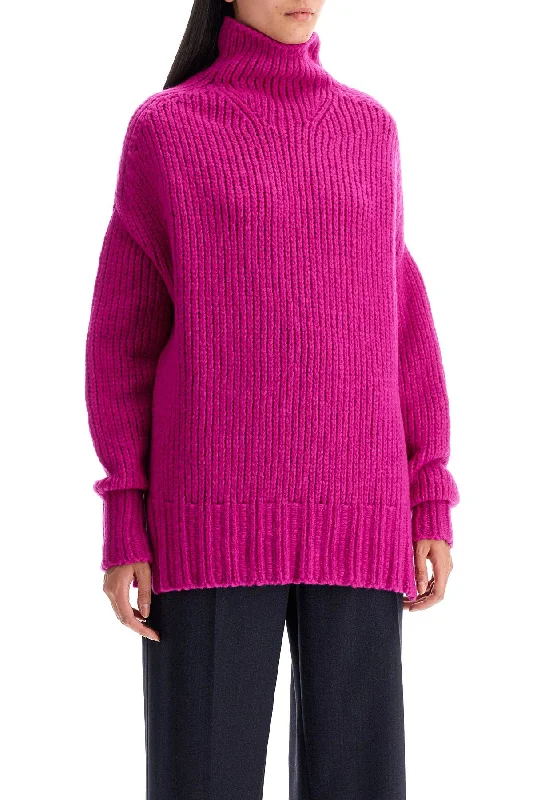 Lanvin High-Neck Wool SweaterRibbed Knit Tops