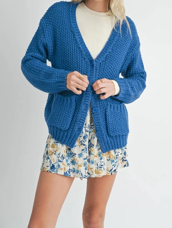 Gradient cardiganEleanor Button Down Cardigan In Electric Blue